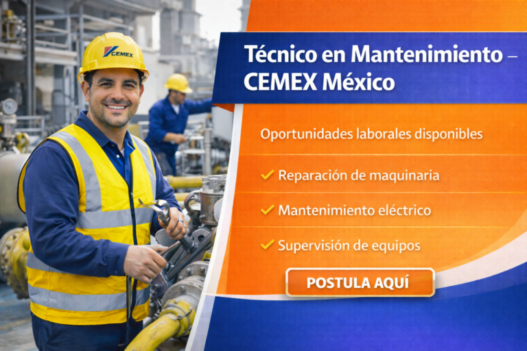 Lee más sobre el artículo TECNICO EN MANTENIMIENTO – CEMEX México 🔧