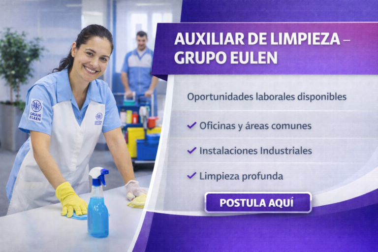 Lee más sobre el artículo AUXILIAR DE LIMPIEZA – Grupo EULEN México 🧹