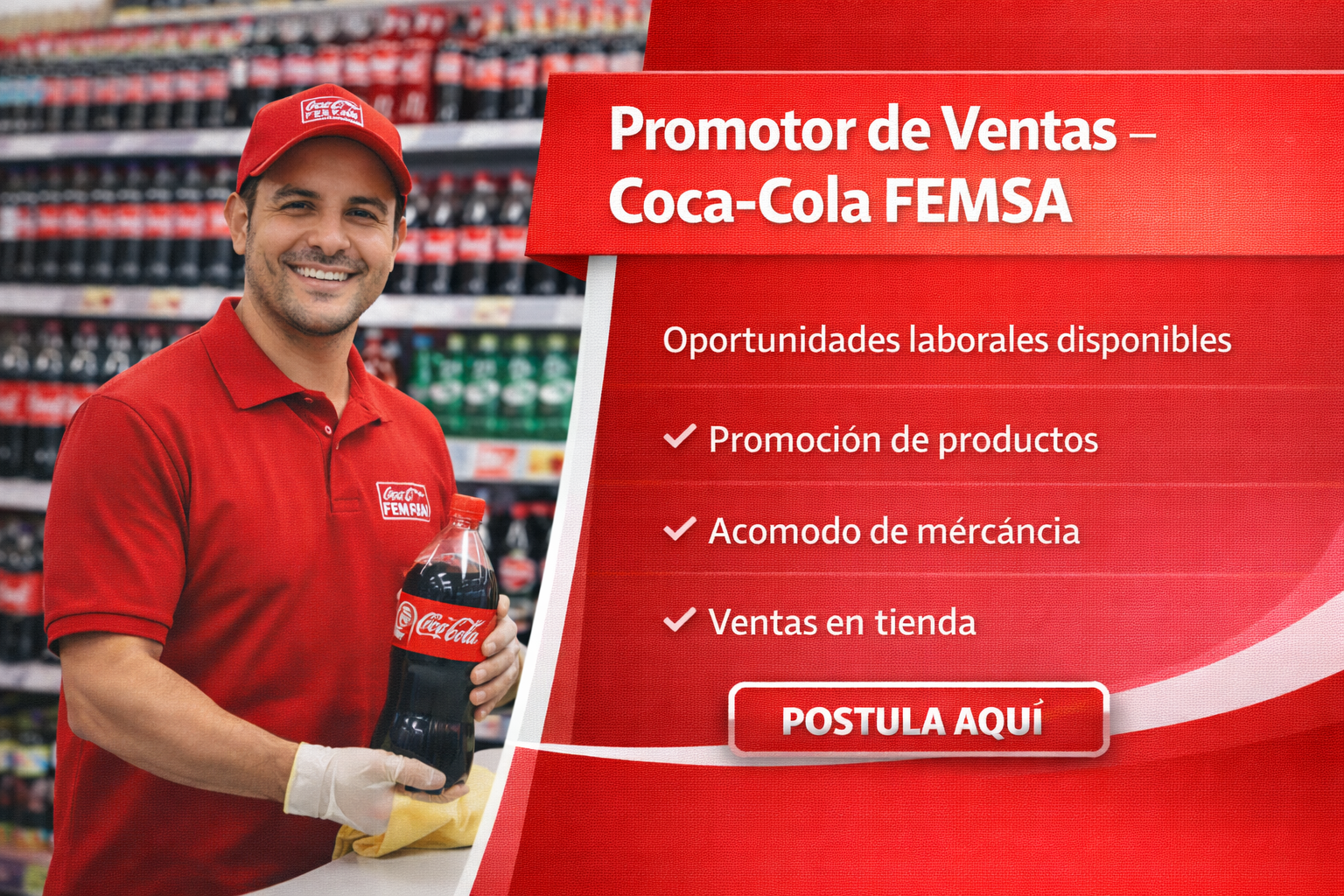 Lee más sobre el artículo PROMOTOR DE VENTAS – Coca-Cola FEMSA