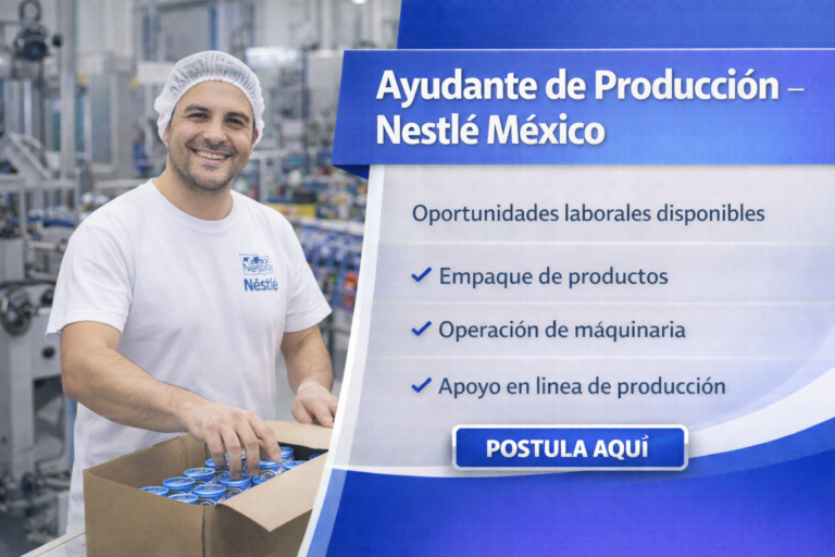 Lee más sobre el artículo AYUDANTE DE PRODUCCIÓN – Nestlé México